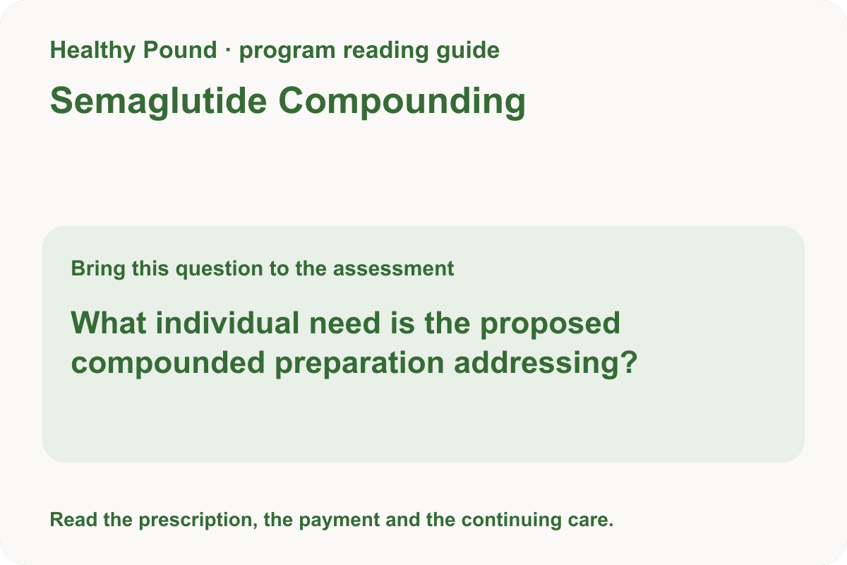 Semaglutide Compounding: Compare Programs and Pharmacy Questions