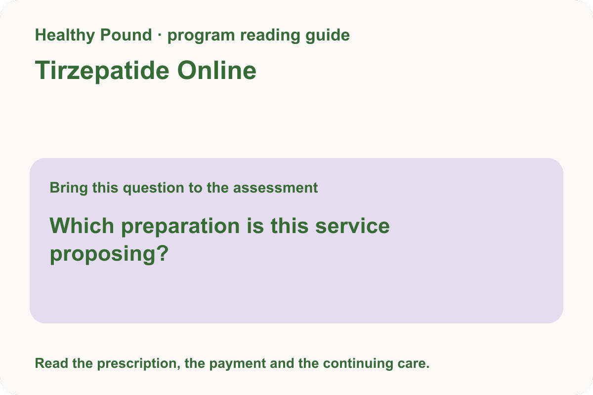 Tirzepatide Online: Assessment, Prescription and Payment